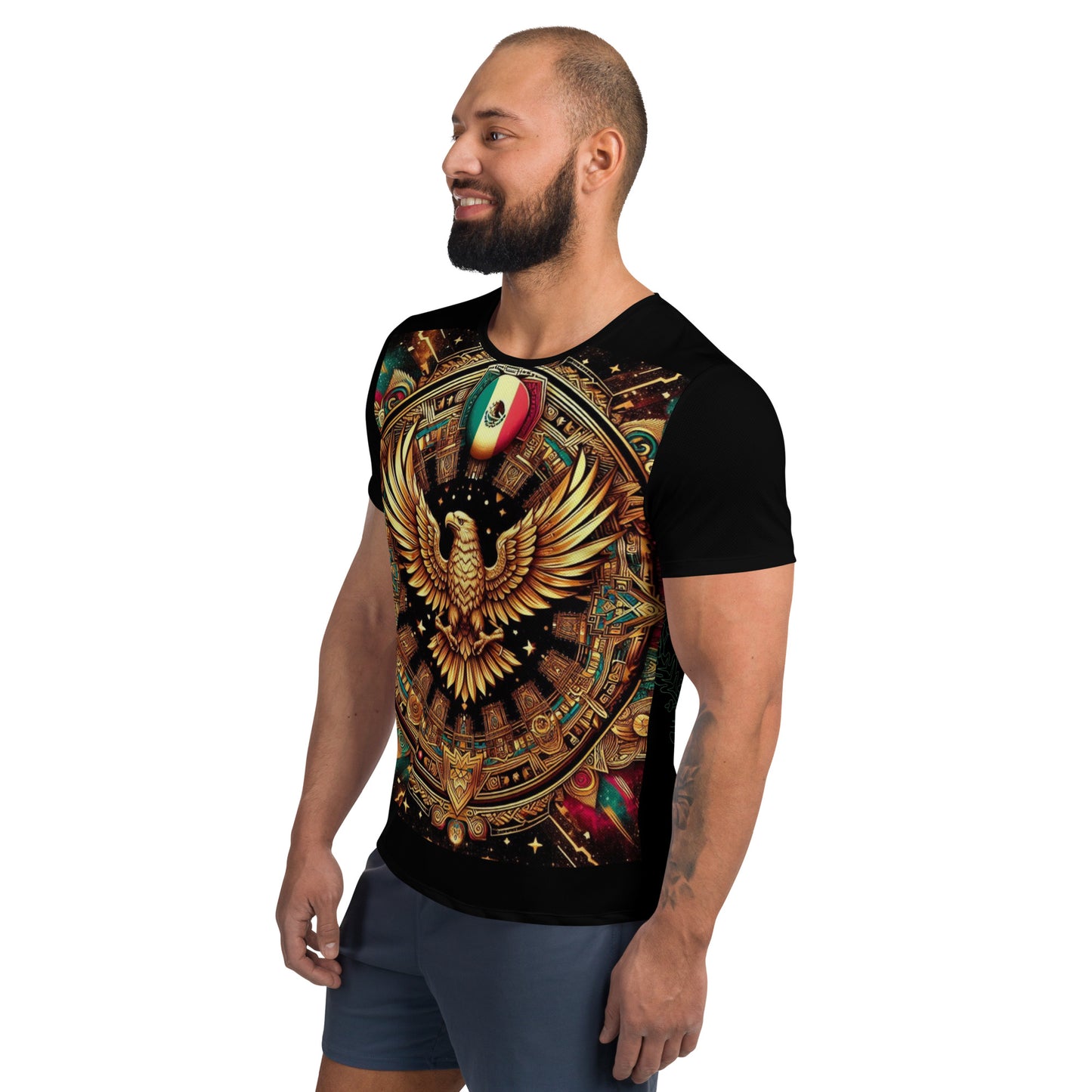 Aguila De Oro All-Over Print Men's Athletic T-shirt