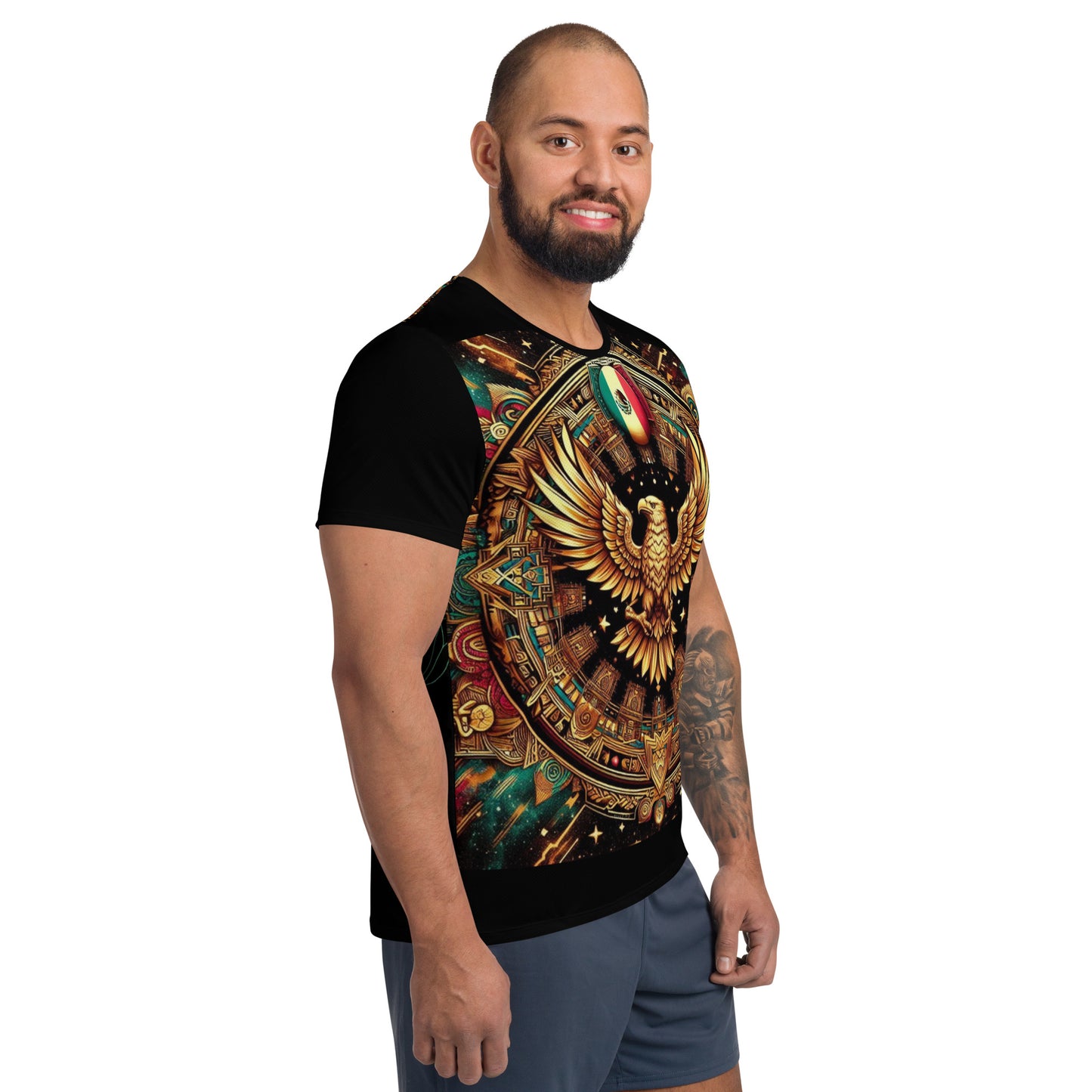 Aguila De Oro All-Over Print Men's Athletic T-shirt
